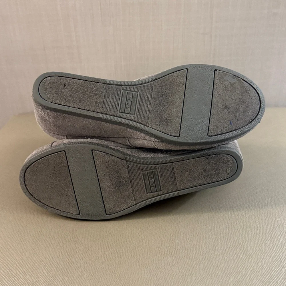 Toms grey Aztec suede wedge boots Women’s 9